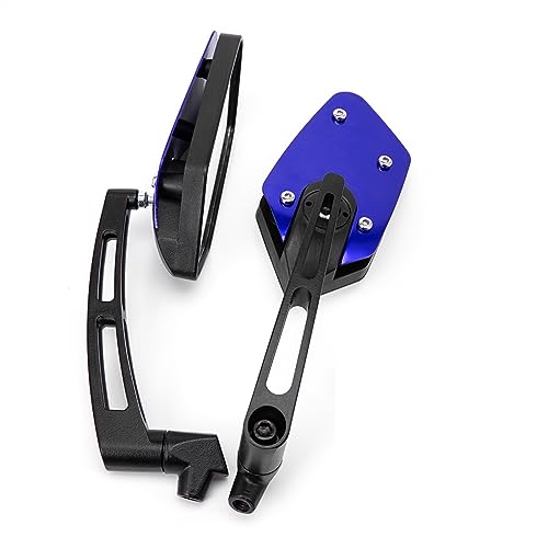 Seitenspiegel Für 8mm 10mm Für Roller Für E-Bike Rückspiegel Motorrad Drehbare HD Vision Seite Spiegel Rückspiegel(Blue2) von JOFWXAQE
