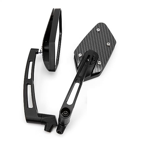 Seitenspiegel Für 8mm 10mm Für Roller Für E-Bike Rückspiegel Motorrad Drehbare HD Vision Seite Spiegel Rückspiegel(Carbon) von JOFWXAQE