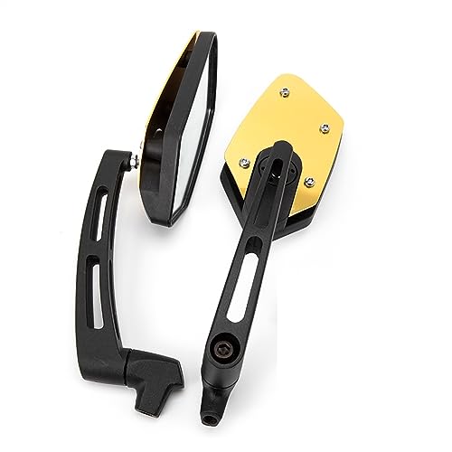 Seitenspiegel Für 8mm 10mm Für Roller Für E-Bike Rückspiegel Motorrad Drehbare HD Vision Seite Spiegel Rückspiegel(Yellow) von JOFWXAQE