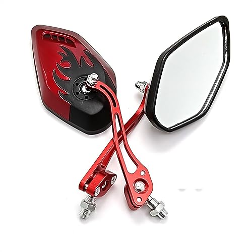 Seitenspiegel Motorrad 8MM 10MM Schrauben Rückspiegel Mit Für Z125 Z250 Z300 Z750 Z750R Z800 Z900 Z1000(Red) von JOFWXAQE