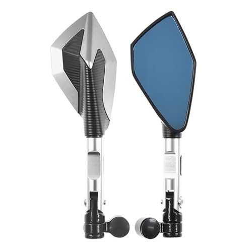 Seitenspiegel Motorrad 8MM 10MM Spiegel Rück Anti-glare Seite Rückspiegel Für 700 CL-X 700 C-LX CLX 700CLX CLX700 CF700CLX(Silver) von JOFWXAQE