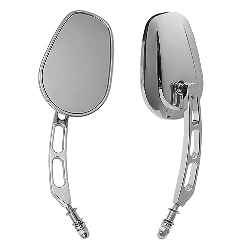 Seitenspiegel Motorrad 8MM Rückansicht Seiten Spiegel Für H&arley Für Road King Für Touring Für Sportster XL883 1200 Für Dyna Softail Für Breakout(Silver) von JOFWXAQE