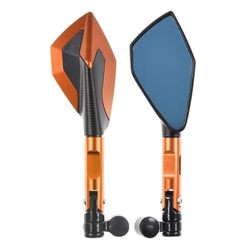 Seitenspiegel Motorrad 8mm 10mm Spiegel Für Y&AMAHA FZ6 F&azer XJ6 Für D&IVERSION XSR 700 900 TDM 900 MT01 Rückansicht Spiegel(Orange) von JOFWXAQE