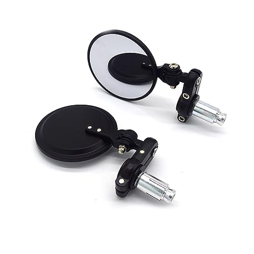 Seitenspiegel Motorrad Moto Bike Für 7/8 "22mm Griff Bar End Spiegel Zusammenklappbare Klapp Rück Seite Spiegel Motorrad(Black2) von JOFWXAQE