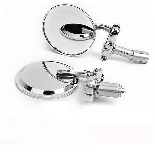 Seitenspiegel Motorrad Moto Bike Für 7/8 "22mm Griff Bar End Spiegel Zusammenklappbare Klapp Rück Seite Spiegel Motorrad(Silver) von JOFWXAQE