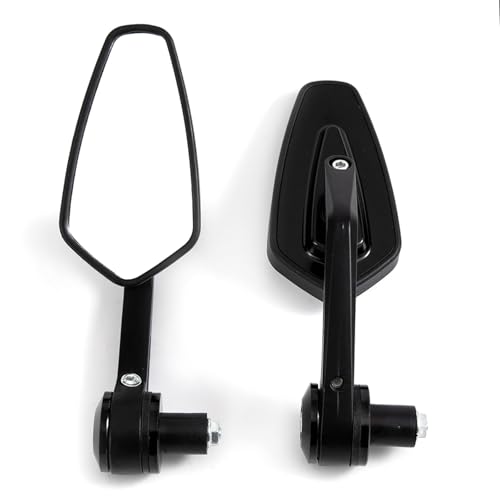 Seitenspiegel Motorrad Rückspiegel Bar End Seite Spiegel Für Z800 Z900 ER6N ER6F FZ-09 MT-10 FZ-10 FJ-09 MT-25 FZ6 FZ8 GSXR600(Black) von JOFWXAQE