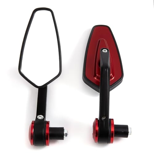 Seitenspiegel Motorrad Rückspiegel Bar End Seite Spiegel Für Z800 Z900 ER6N ER6F FZ-09 MT-10 FZ-10 FJ-09 MT-25 FZ6 FZ8 GSXR600(Red) von JOFWXAQE