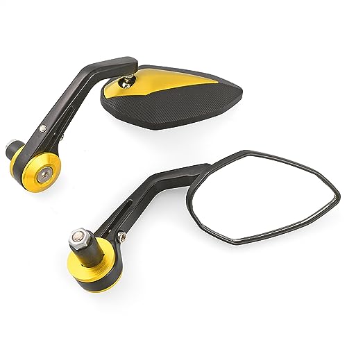 Seitenspiegel Motorrad Spiegel Lenker Seite Bar Ends Spiegel Für Y&AMAHA R6 R1 MT 09 Für T&MAX Für X&max WR 125 250 Für 690 125 200 390(Yellow) von JOFWXAQE