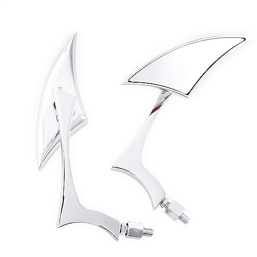 Seitenspiegel Spear Side Mirrors Custom Triangle Motorcycle Mirros For 8MM 10MM For H&arley For C&ruiser For Chopper(Silver) von JOFWXAQE