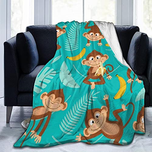 Kuscheldecke 80x150 AFFE, Flanell Fleecedecke 3D Cartoon-Tiere Weiche und Warme Decke, als Sofadecke Wohndecke Tagesdecke Wolldecken, für Kinder Erwachsene von JOGAMA