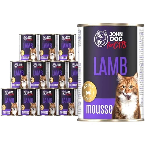 JD for Cats Nassfutter für ausgewachsene Katzen mit Lamm - Monoprotein Katzennassfutter - hoher Fleischanteil, getreidefrei, 100% natürlich - 400g (12er Pack) JD for Cats Nassfutter für ausgewachsene Katzen mit Lamm - Monoprotein Katzennassfutter - hoher Fleischanteil, getreidefrei, 100% natürlich - 400g (12er Pack) von JOHN DOG