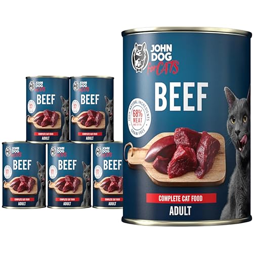 Jane Cat Katzennassfutter Adult Rind 6 x 400g - hochwertiges Nassfutter für Katzen - ohne Getreide und Zucker, mit 100% frischen Zutaten Jane Cat Katzennassfutter Adult Rind 6 x 400g - hochwertiges Nassfutter für Katzen - ohne Getreide und Zucker, mit 100% frischen Zutaten von JOHN DOG