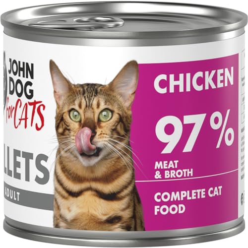 John Dog for Cats – Katzenfutter mit Hühnerfilet - Nassfutter für Katzen ohne Zucker und Getreide - komplette Filets - hoher Fleischanteil 140 g x 6 John Dog for Cats – Katzenfutter mit Hühnerfilet - Nassfutter für Katzen ohne Zucker und Getreide - komplette Filets - hoher Fleischanteil 140 g x 6 von JOHN DOG