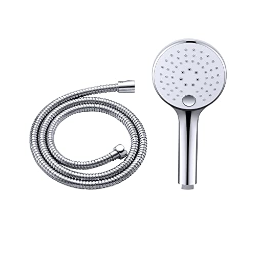 JOHO Duschkopf mit Schlauch 1,5m, Chrome Duschbrause Set mit 3 Strahlarten Handbrause mit Schlauch150cm von JOHO