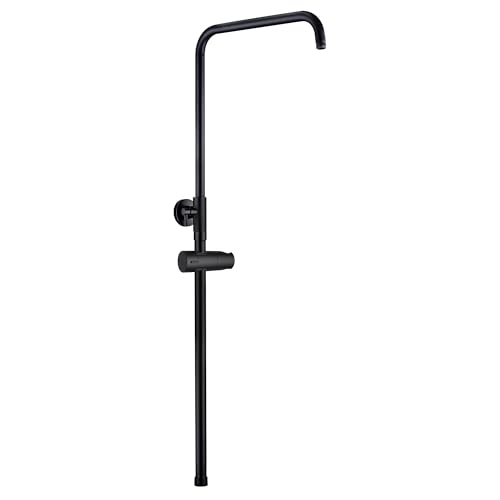 JOHO Höheverstellbare Duschstange mit Handbrausehalter Duschhalterung, Edelstahl Duschsäule Wandstange Regendusche Rohr Brausearm mit Verstellbare Länge von 69 bis 111cm Schwarz von JOHO
