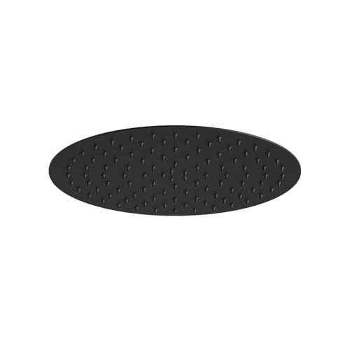 JOHO Regendusche Duschkopf 10 Zoll, Edelstahl Kopfbrause XL Regenduschkopf Runden Mit Anti-Kalk Düsen Einbauduschkopf D25cm schwarz von JOHO