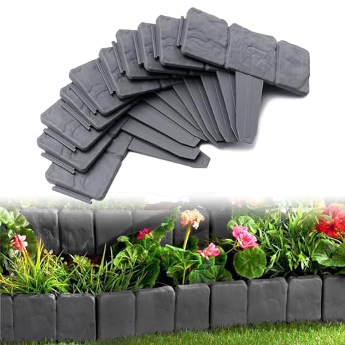 JOIEYOU Beeteinfassung Rasenkante, 7.5 M Kunstoff Steinoptik Raseneinfassung, Flexibler PP Beetumrandungen für Blumen, Gartenzaun decorativ, 30 Stücke, Anthrazit JOIEYOU Beeteinfassung Rasenkante, 7.5 M Kunstoff Steinoptik Raseneinfassung, Flexibler PP Beetumrandungen für Blumen, Gartenzaun decorativ, 30 Stücke, Anthrazit von JOIEYOU