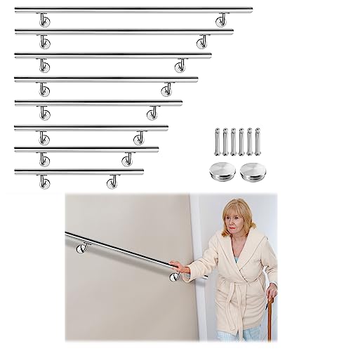 JOIEYOU Edelstahl Handlauf 160cm Treppengeländer für Treppen, Wandhandlauf, Wandhalter Innen Außen Handlauf Geländer für Balkon von JOIEYOU