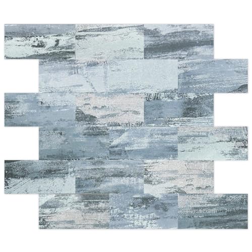 JOIEYOU Fliesenaufkleber 10 Stück Klebefliesen Holztextur, Peel and Stick Tiles Wandfliesen Selbstklebend für Küchen Bad – Textur C, 34x29 cm von JOIEYOU