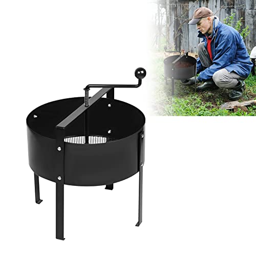 JOIEYOU Gartensieb Kompostsieb 40 x 45cm Handkurbelsieb Erdsieb Feinmaschiges Sieb Durchwurfsieb Komposter für Rasen und Garten von JOIEYOU