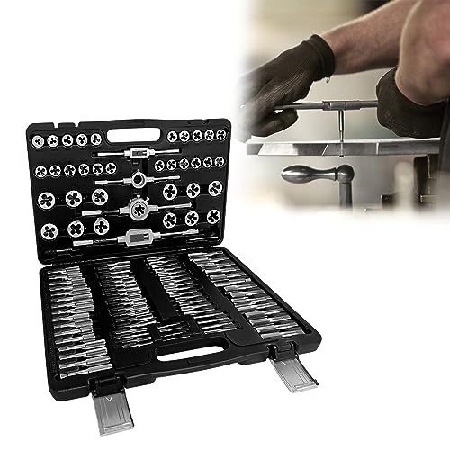 JOIEYOU Gewindeschneider Set, Metrisch M2-M18 Gewindebohrer Set Profi, Kernlochbohrer, Gewindeschneidsatz und Schneideisen für Feingewinde, 110 Teilig JOIEYOU Gewindeschneider Set, Metrisch M2-M18 Gewindebohrer Set Profi, Kernlochbohrer, Gewindeschneidsatz und Schneideisen für Feingewinde, 110 Teilig von JOIEYOU