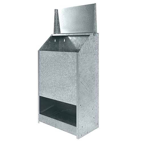 JOIEYOU Hühnerfutter, Futterautomat Hühner 22,7 kg hohes Volumen, verzinkt Futterspender Futtertrog Hühner - 63x35x21 cm von JOIEYOU