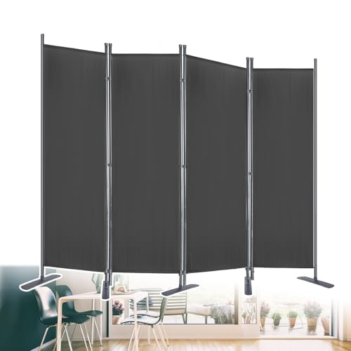 JOIEYOU Paravent Outdoor Sichtschutz Trennwand 4 Teilig 225x180cm Raumtrenner mit Flache Füße Anti-UV Wetterfest Raumteiler Garten für Büros Balkon, Anthrazit von JOIEYOU