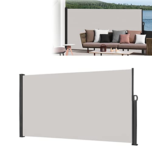 JOIEYOU Seitenmarkise Ausziehbar Blickdicht Senkrechtmarkise Außen Sichtschutz Raumtrenner Markise Sonnenschutz Seitenrollo für Balkon Garten Terrasse 160 x 300cm, Grau von JOIEYOU