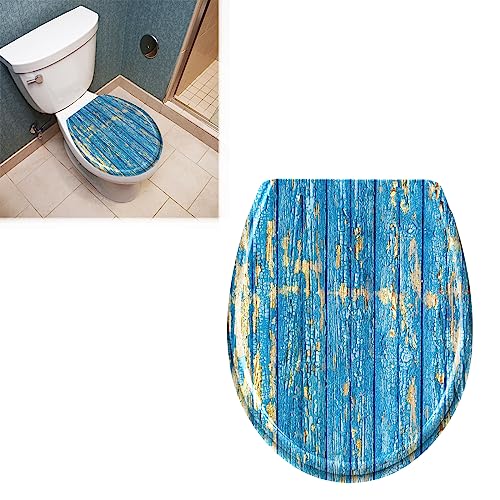 JOIEYOU Toilettensitz WC-Sitz aus Hartplastik Universal Toilettendeckel mit Absenkautomatik für alle handelsüblichen WC-Becken Blau Planks JOIEYOU Toilettensitz WC-Sitz aus Hartplastik Universal Toilettendeckel mit Absenkautomatik für alle handelsüblichen WC-Becken Blau Planks von JOIEYOU