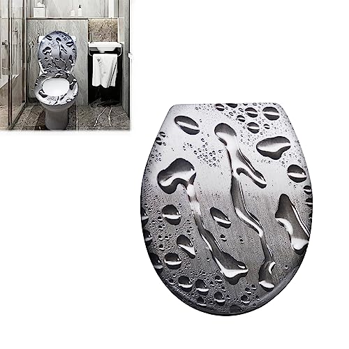 JOIEYOU Toilettensitz WC-Sitz aus Hartplastik Universal Toilettendeckel mit Absenkautomatik für alle handelsüblichen WC-Becken Wassertropfen JOIEYOU Toilettensitz WC-Sitz aus Hartplastik Universal Toilettendeckel mit Absenkautomatik für alle handelsüblichen WC-Becken Wassertropfen von JOIEYOU