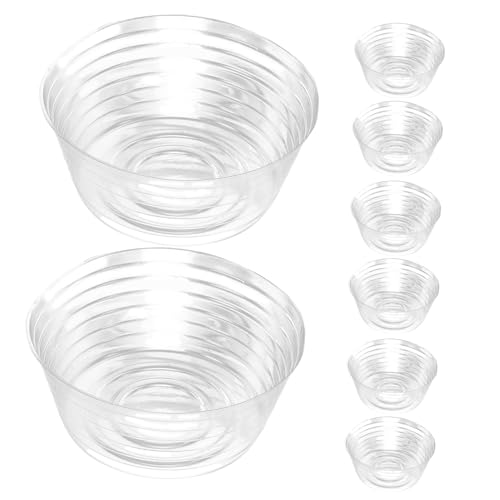 JOINPAYA 10 Stück Teiliges Transparentes Pflanzgefäß Untersetzer Runde Dicke Bonsai Saucer aus Robustem Kunststoff Praktischer Blumentopf Innenbehälter zum Schutz vor Wasserüberlauf von JOINPAYA