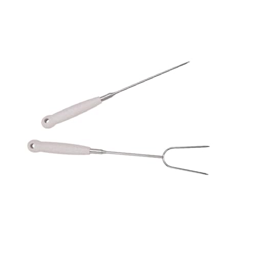 JOINPAYA 2 STÜCK Teiliges Flexibles Grillbesteck aus Edelstahl Ausziehbare Bbq gabeln für Camping und Garten Einzelne und Doppelte Spitzen zum Grillen von Fleisch Gemüse und Obst Robust von JOINPAYA