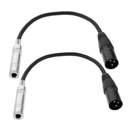 JOINPAYA 2 Stück Audio-Konvertierungskabel XLR-Kabel für die Aufnahme XLR -Stereokabel Mikrofon Adapterkabel Aufnahme-Audiokabel Mikrofonkabel für den Verstärker Metall Schwarz von JOINPAYA