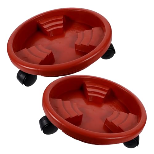 JOINPAYA 2 Stück Runder Pflanzenroller aus Dickem Resin mit Drehbaren Universalrollen Rutschfester Blumentopfuntersetzer Belastbar für Innen und Außen Braun rot JOINPAYA 2 Stück Runder Pflanzenroller aus Dickem Resin mit Drehbaren Universalrollen Rutschfester Blumentopfuntersetzer Belastbar für Innen und Außen Braun rot von JOINPAYA