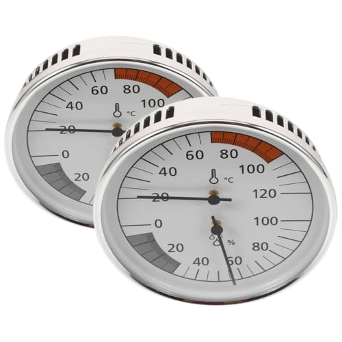 JOINPAYA 2 Stück Sauna Thermometer Hygrometer Temperatur Feuchtigkeitsmesser Hitzebeständig Präzise Sauna Luftfeuchtigkeit Monitor für Innenräume von JOINPAYA
