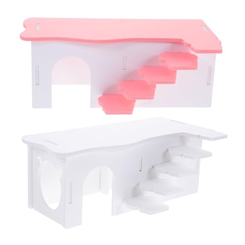 JOINPAYA 2 Stück Teiliges Hamsterhaus mit Leiter aus Sicherem PVC Multifunktionales Versteck Schlafhaus für Kleine Nager Wie Hamster Ratten und Meerschweinchen Wiederholbar für Haustiere von JOINPAYA