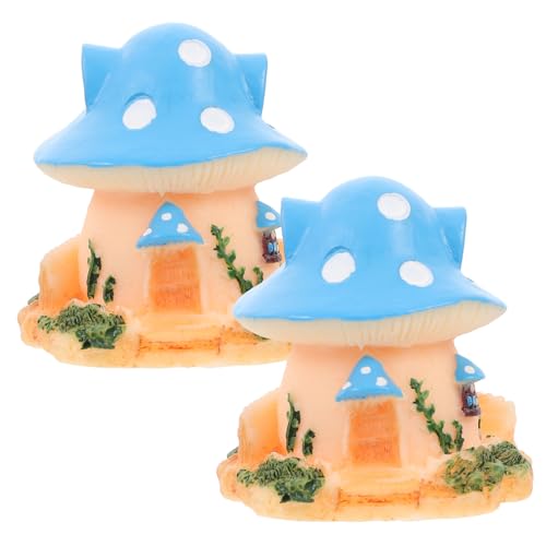 JOINPAYA 2 Stück Teiliges Miniatur Pilzhaus Deko für Reptilienbox Realistische Gartenfigur Simuliertes Kleines Haus Natürliche Landschaftsdekoration für Terrarien und Blumentöpfe von JOINPAYA