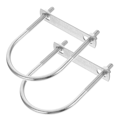 JOINPAYA 2 Stück Teiliges U aus Verzinktem Robuste Fahnenmast Befestigungsklammern für Laternenpfähle Wetterfeste Flaggenhalter Clips für Außen und Gartenanwendungen von JOINPAYA