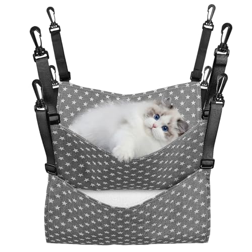 JOINPAYA 2Stücke Hängematte für Katzen Verstellbare Katzenhängematte Platzsparendes Design für Käfige und Wohnungen Langlebig Atmungsaktiv für Entspannung und Spiel JOINPAYA 2Stücke Hängematte für Katzen Verstellbare Katzenhängematte Platzsparendes Design für Käfige und Wohnungen Langlebig Atmungsaktiv für Entspannung und Spiel von JOINPAYA