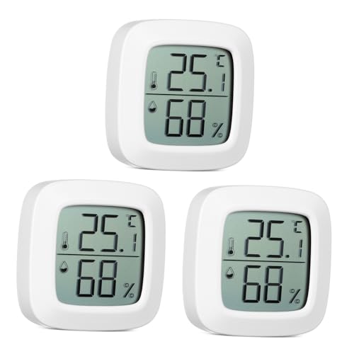 JOINPAYA 3 Stück Mini Digital Hygrometer Thermometer mit Großem LCD Präziser Temperatur Luftfeuchtigkeitsmesser für Auto Zuhause Wohnzimmer und Garage Praktisch und Einfach Ablesbar JOINPAYA 3 Stück Mini Digital Hygrometer Thermometer mit Großem LCD Präziser Temperatur Luftfeuchtigkeitsmesser für Auto Zuhause Wohnzimmer und Garage Praktisch und Einfach Ablesbar von JOINPAYA