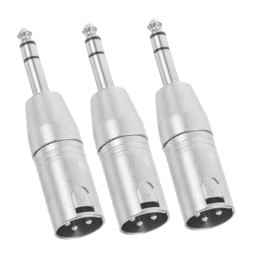 JOINPAYA 3 Stück Trs zu Xlr Adapter Männlich Ausgewogen Langlebig aus Zinklegierung Kompatibel mit Mischpulten Verstärkern für Bühnenauftritte Studioaufnahmen Live übertragungen von JOINPAYA