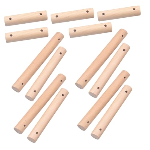 JOINPAYA 30 Stück Kleines Vogelspielzeug Zubehör Für Unzertrennliche Käfigzubehör Gebohrte Holzdübel Bastelholzdübel Holzstangen Zum Selbermachen Unbehandelte Holzstangen von JOINPAYA