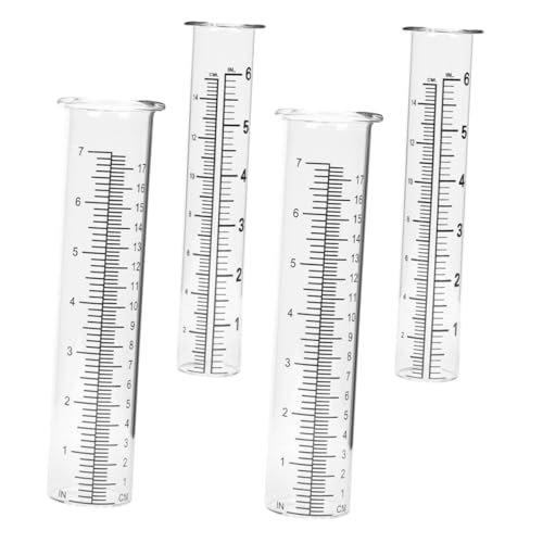 JOINPAYA 4 Stück Teiliges Glas Regenmesserset mit Messzylinder Klar Ablesbare Einteilung Frostsicheres Ersatzglas für Garten Terrasse und Außenbereich Präzise Niederschlagsmessung von JOINPAYA