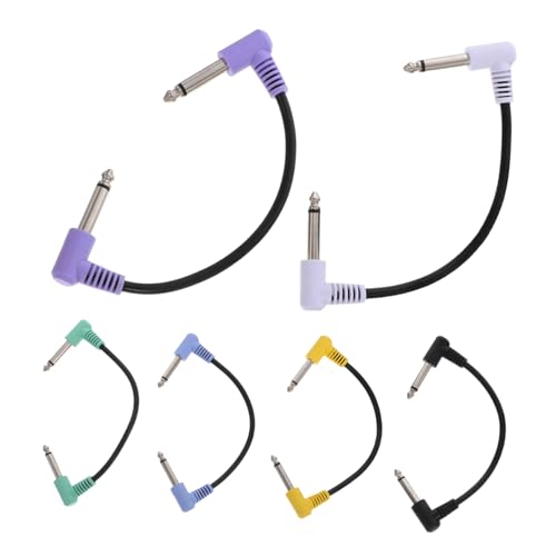 JOINPAYA 6 Stück Effektkabel Rechtwinklig Audio Patch Gitarrenpedal Kabel Effektpedal Anschlusskabel Patchkabel Rechtwinklig Audio Kabel Gitarrenpedal Patch Anschluss Gummi von JOINPAYA