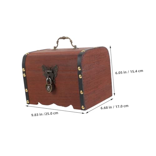 JOINPAYA Antike Holzschatztruhe mit Schloss Große Retro Schmuck Spardose Abschließbare Aufbewahrungsbox für Dekorative Vintage Truhe für Zuhause Schlafzimmer und Reise von JOINPAYA
