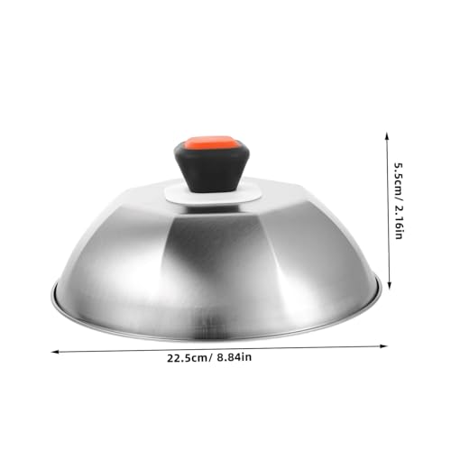 JOINPAYA Edelstahl Grillabdeckung Fußballform Octagonal BBQ Deckel Wetterfest für Pfannen Woks Outdoor Camping Familiengrill Abdeckhaube von JOINPAYA