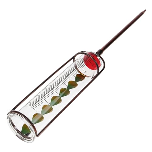JOINPAYA Ersatz regenmesser Glasrohr Graduierter Messbecher für Garten Außenbereich Wetterfest Stabiles Eisen Glas Material mit Farbverlauf Grün und Rot für Präzise Niederschlagsmessung von JOINPAYA