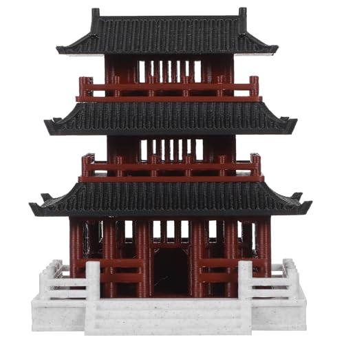 JOINPAYA Miniatur-Pavillon-Figur: Pavillon-Statue im chinesischen Stil für Aquarium-Sandtisch-Mikrolandschaft – Modell der asiatischen Architektur von JOINPAYA