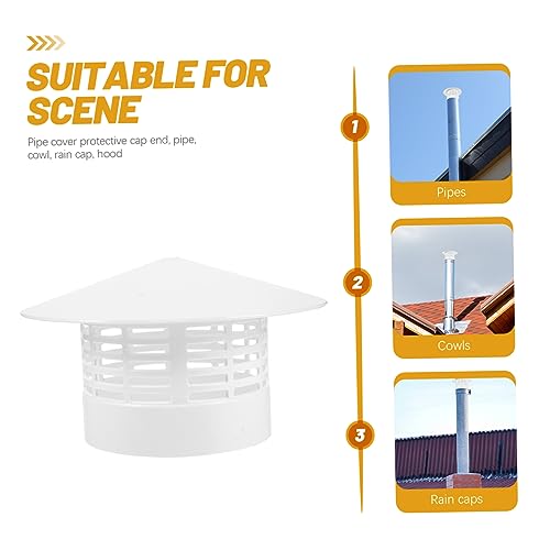 JOINPAYA PVC Regenhaube für Schornstein Dachentlüftung wasserdichte Winddichte Abdeckung Installieren Langlebiger Schutz Schnee und Wind Geeignet für Wohnhäuser und Gartenbelüftung von JOINPAYA