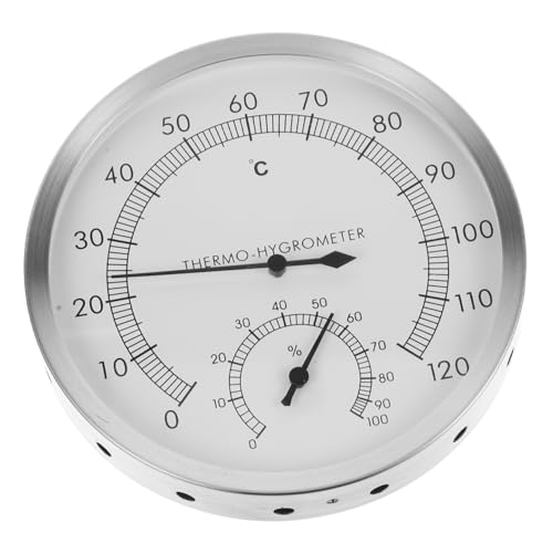 JOINPAYA Sauna Thermometer Hygrometer Edelstahl Feuchtigkeitsmesser Hochtemperaturbeständig für Dampfbad und Sauna Raum Temperaturanzeige Präzises Messgerät von JOINPAYA